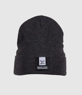قبعة Beanie رمادية مع شعار مطرز – PATCH BEANIE