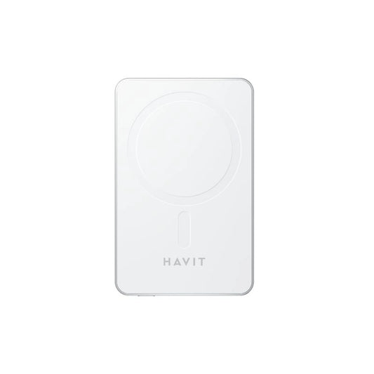 باور بانك HAVIT PB5216 لاسلكي مغناطيسي 5000mAh أبيض