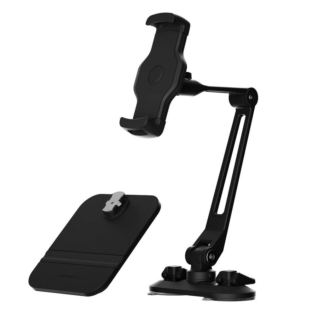 Powerology Adjustable Long Arm 360° Rotatable Suction Phone Holder - Black