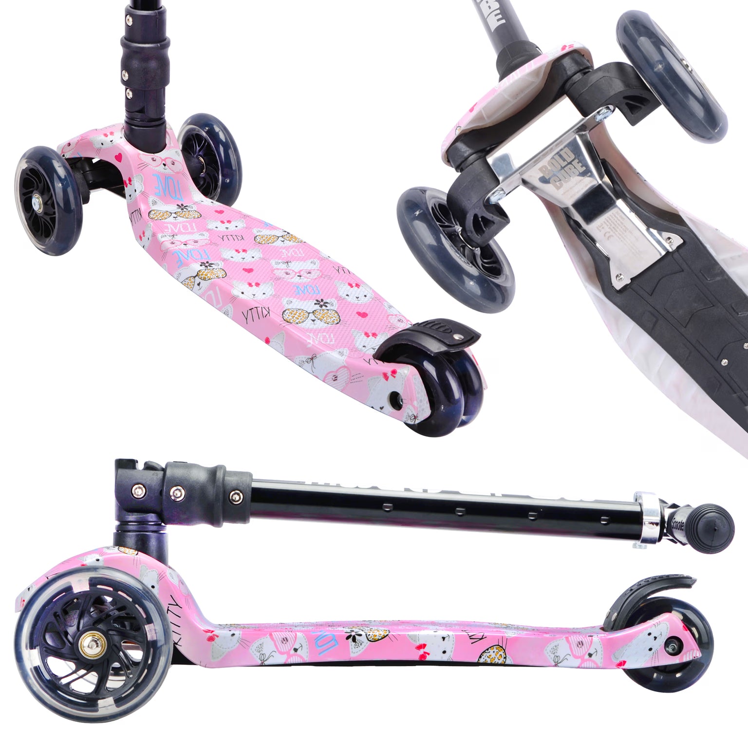 Boldcube Big 3-Wheel Scooter – Kitty Love, Age 5-10 Boldcube Big 3-Wheel Scooter – Kitty Love, Age 5-10