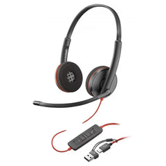 سماعة Poly Blackwire 3220 سلكية بميكروفون وإلغاء ضوضاء