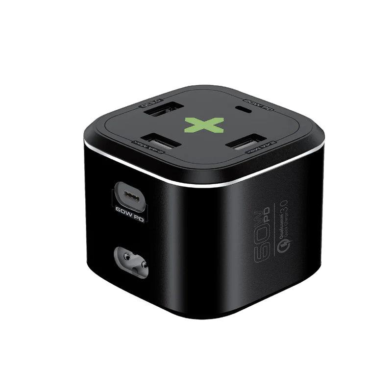 PROMATE PowerCube PD80 80W Quick Multi Port Charger - Black