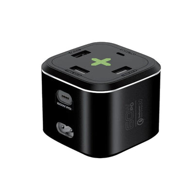 PROMATE PowerCube PD80 80W Quick Multi Port Charger - Black