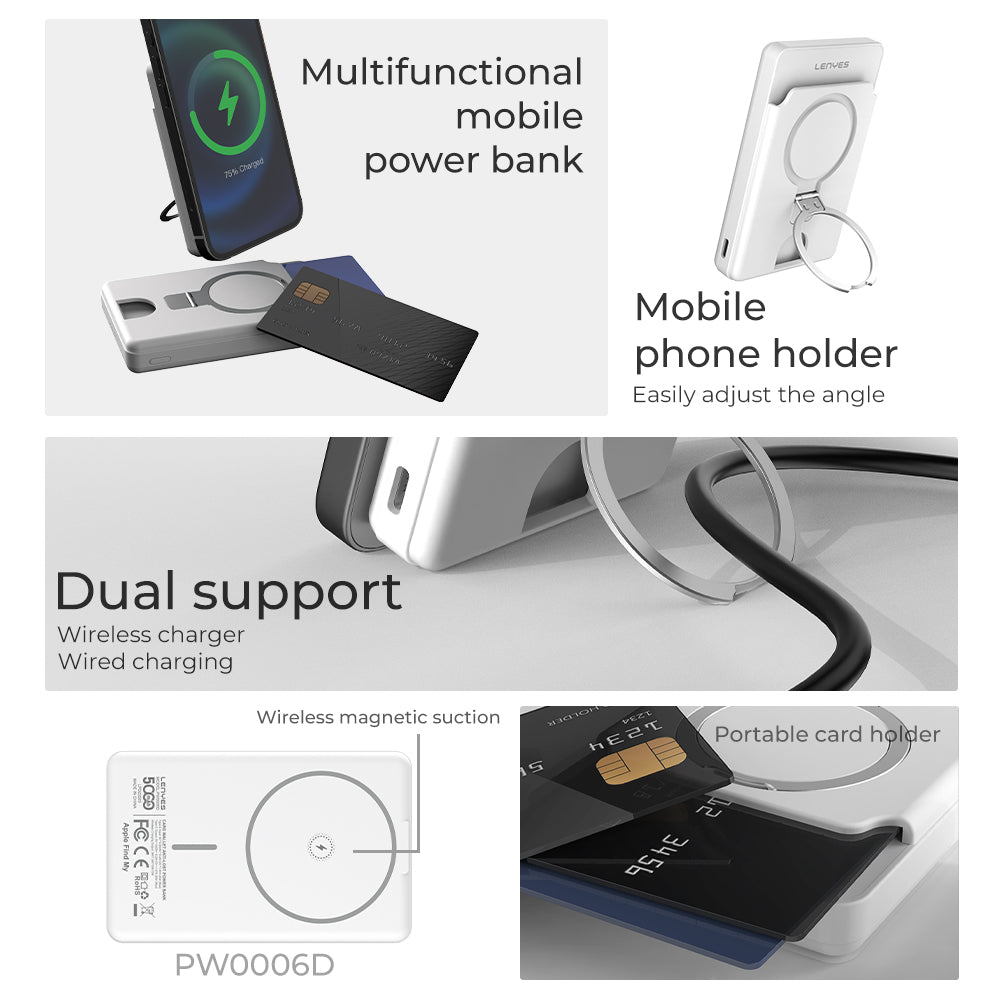Leneys PW0006D MagSafe Power Bank – 15W/20W Charging Leneys PW0006D MagSafe Power Bank – 15W/20W Charging