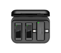 Powerology MFI Dual Connector Wireless Lavalier Microphone x2 Mic 2000mAh – Black