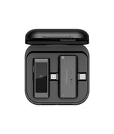 Powerology MFI Dual Connector Wireless Lavalier Microphone – Black