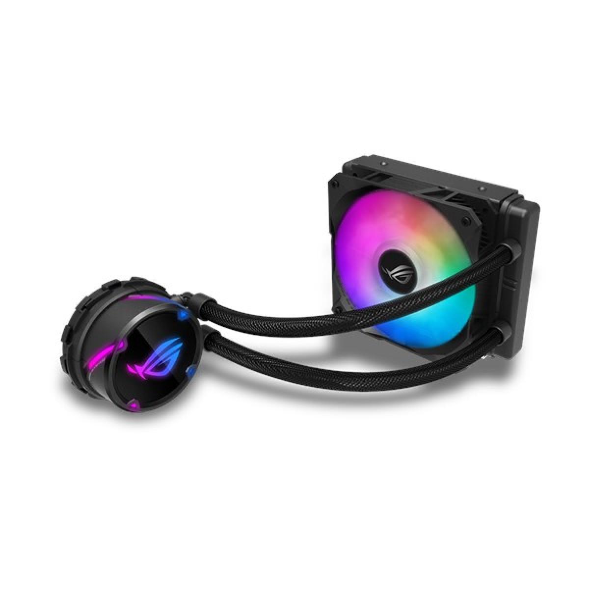 مبرد مائي لوحدة المعالجة المركزية السائلة الكل في واحد Asus ROG Strix LC120 RGB مع Aura Sync ودعم LGA1700