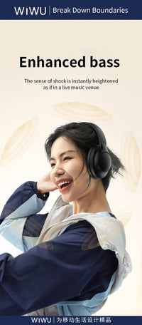 WIWU Elite Wireless Headset  TD 08 Comfort & Exceptional Audio - Black