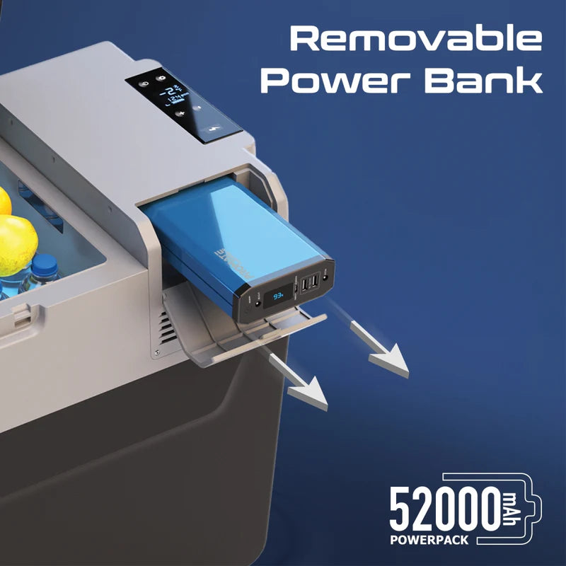 Promate PowerCooler-40 CoolFast™ 40 Liters Portable Outdoor Mini Refrigerator with 52000mAh Powerpack