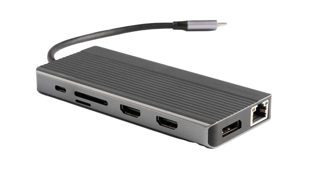 Powerology 13-in-1 USB-C Hub with 4K HDMI, 100W PD & Ethernet