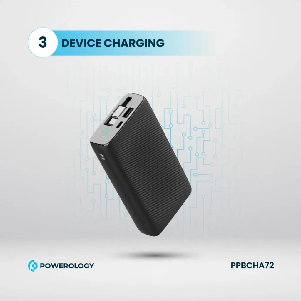 Powerology 20000mAh Retractable Cable Power Bank 35W Powerology 20000mAh Retractable Cable Power Bank 35W