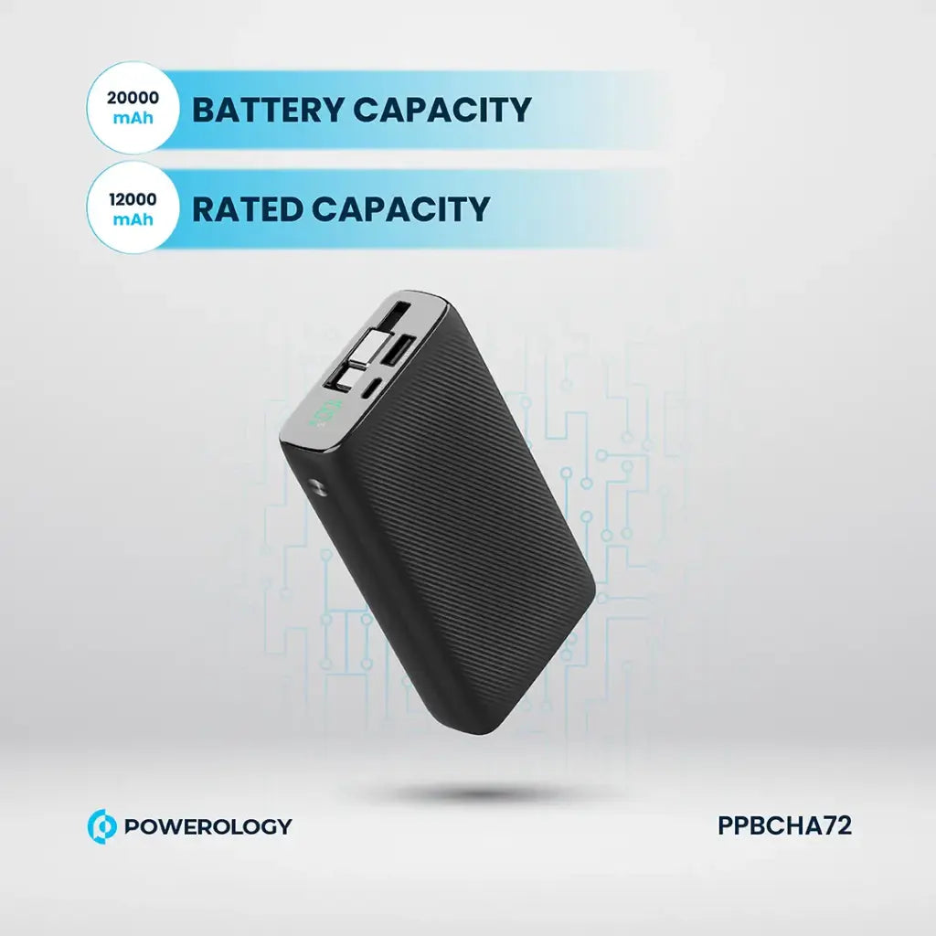 Powerology 20000mAh Retractable Cable Power Bank 35W Powerology 20000mAh Retractable Cable Power Bank 35W