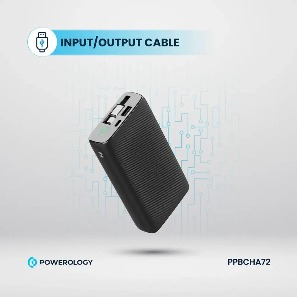 Powerology 20000mAh Retractable Cable Power Bank 35W Powerology 20000mAh Retractable Cable Power Bank 35W