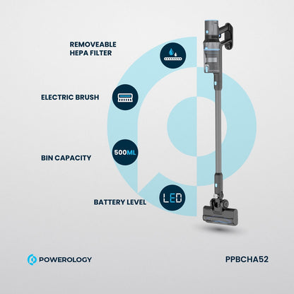 Powerology Cordless Stick Vacuum Cleaner – Black