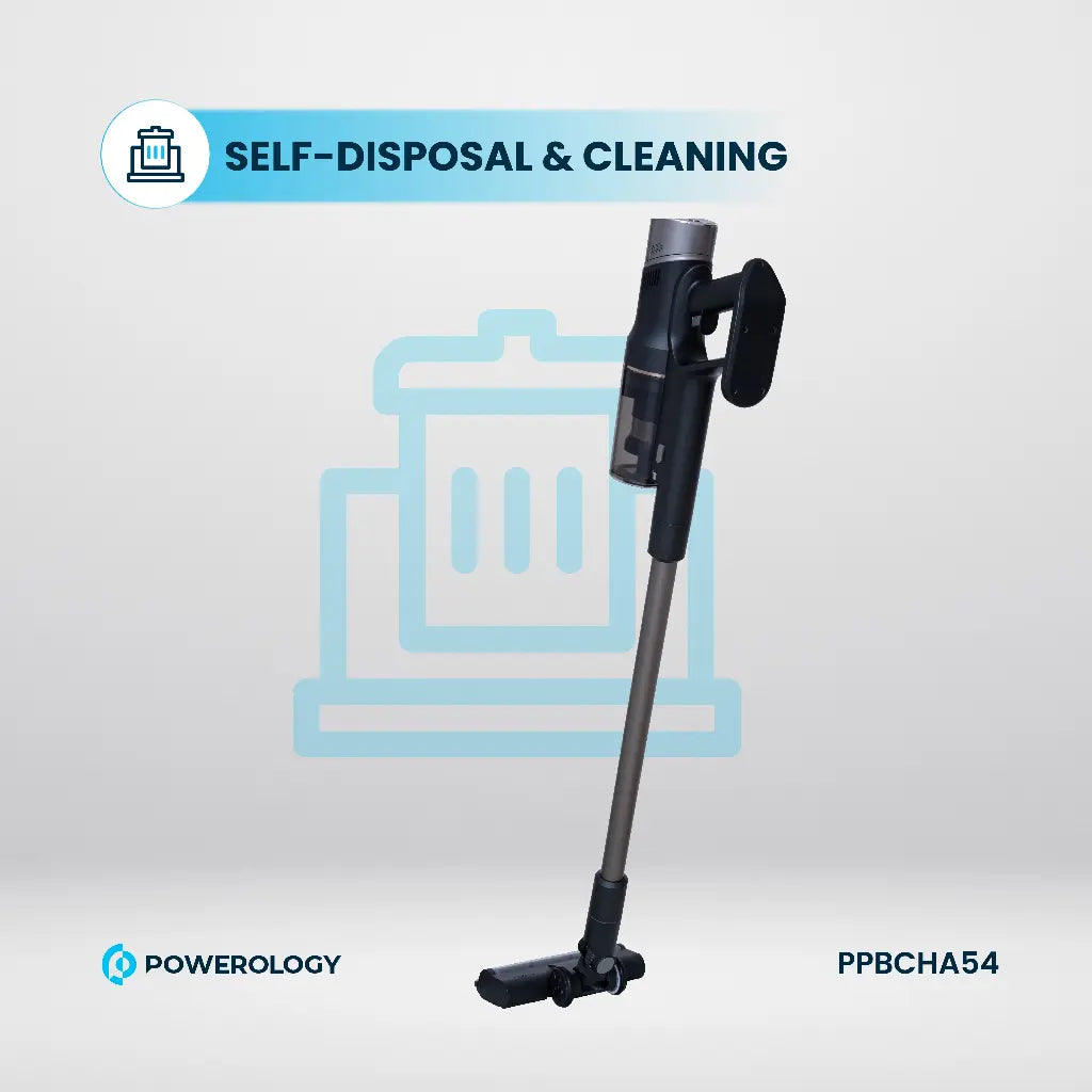 Powerology Cordless Vacuum with Auto Disposal & Charging – Black Powerology Cordless Vacuum with Auto Disposal & Charging – Black