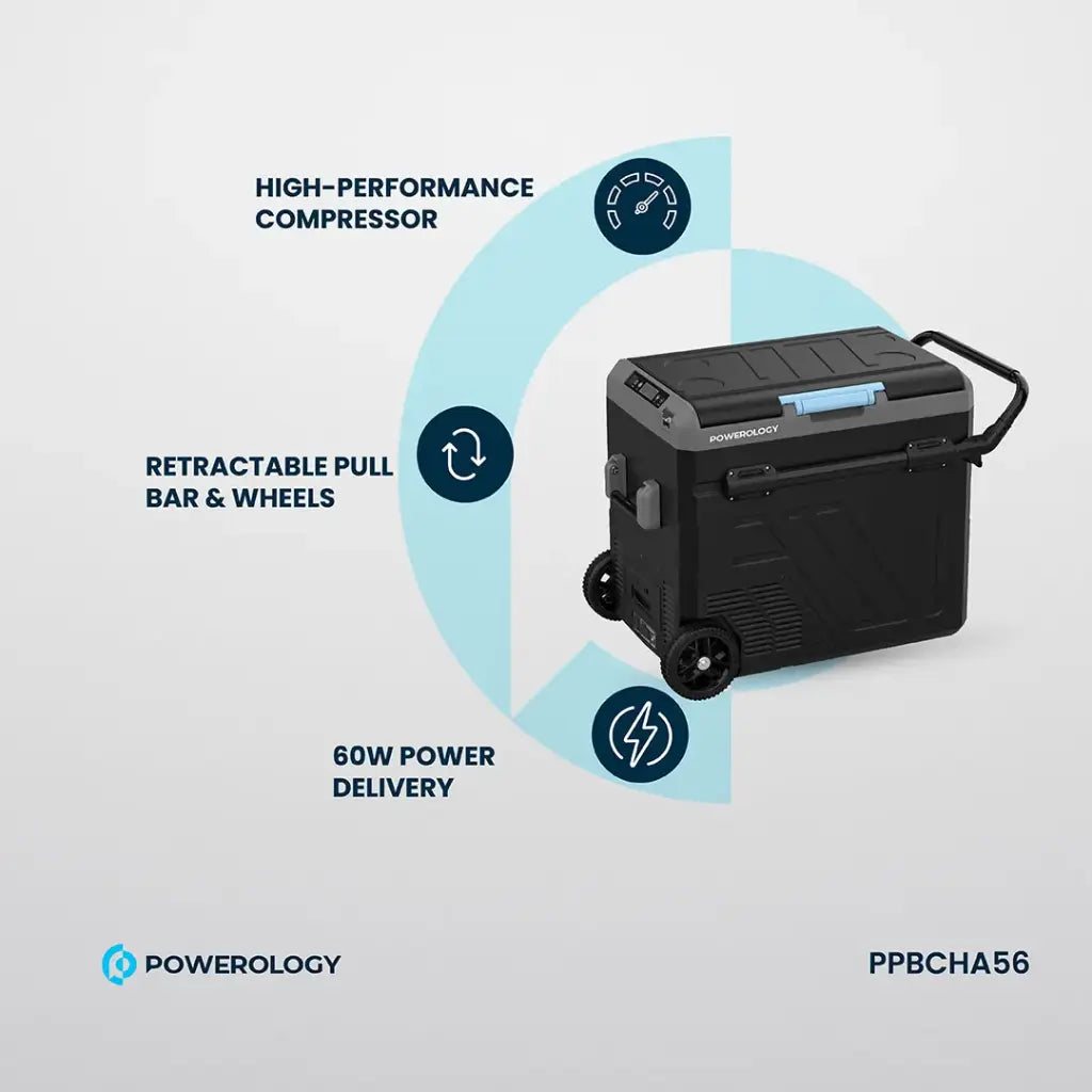 Powerology Dual Compartment Smart Fridge & Freezer 60Lattery Powerology Dual Compartment Smart Fridge & Freezer 60Lattery