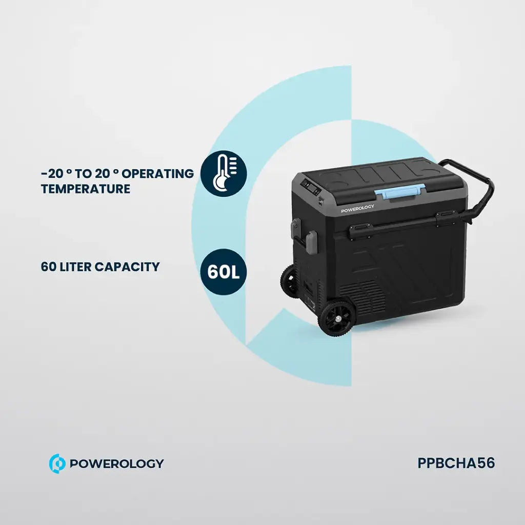 Powerology Dual Compartment Smart Fridge & Freezer 60Lattery Powerology Dual Compartment Smart Fridge & Freezer 60Lattery