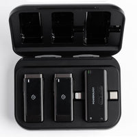 Powerology MFI Dual Connector Wireless Lavalier Microphone x2 Mic 2000mAh – Black