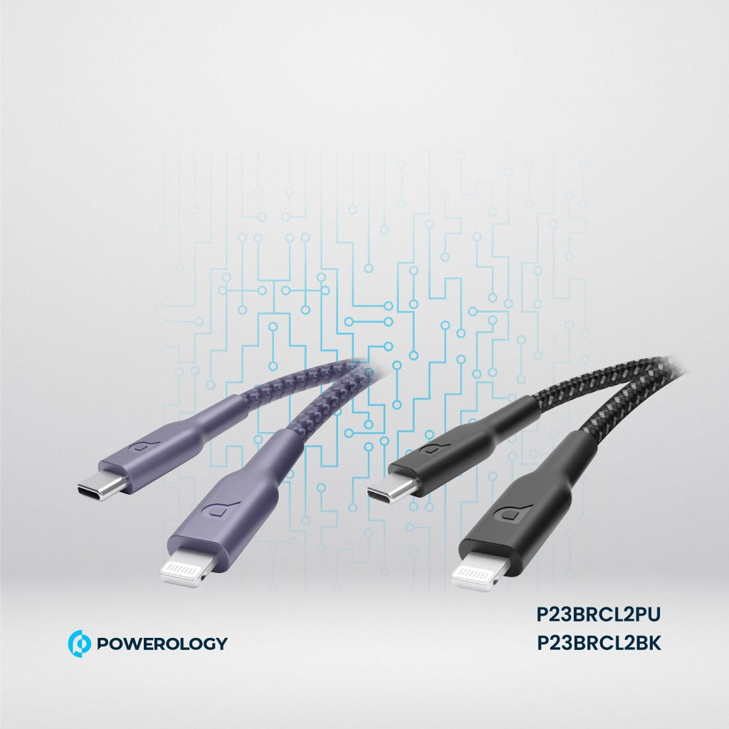 Powerology Braided USB-C to Lightning Cable 2M PD 60W