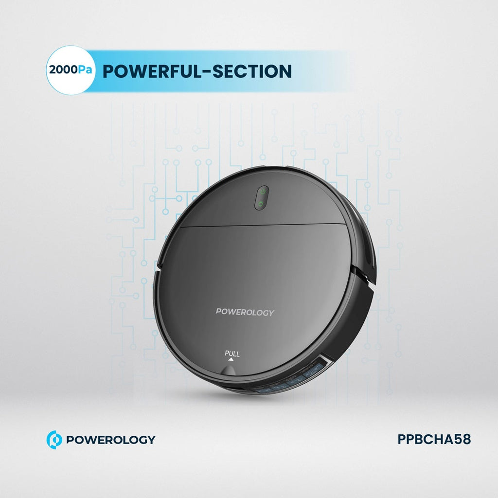 Powerology Smart Robovac 2-in-1 Vacuum & Mop – Black Powerology Smart Robovac 2-in-1 Vacuum & Mop – Black
