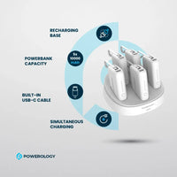 Powerology ×5 10000mAh Power Bank Station | 20W Fast Charging