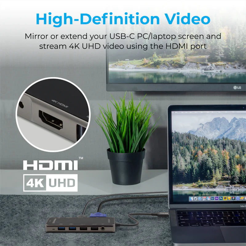 PROMATE PrimeHub-Pro Ultra-Fast Multiport USB-C Hub with 100W Power Delivery