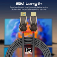 Promate 15m HDMI Cable with 4K@60Hz and Ethernet Support - Black