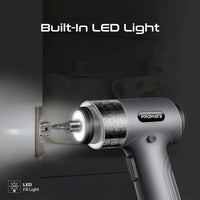 Promate ProTools-31G, Wireless Electric Screwdriver Kit with LED Fill Light