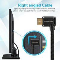 كيبل HDMI بزاوية 90° 4K Promate ProLink4K1 بطول 3م