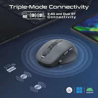 ماوس لاسلكي Promate Blix-3M صامت مع اتصال متعدد الأجهزة