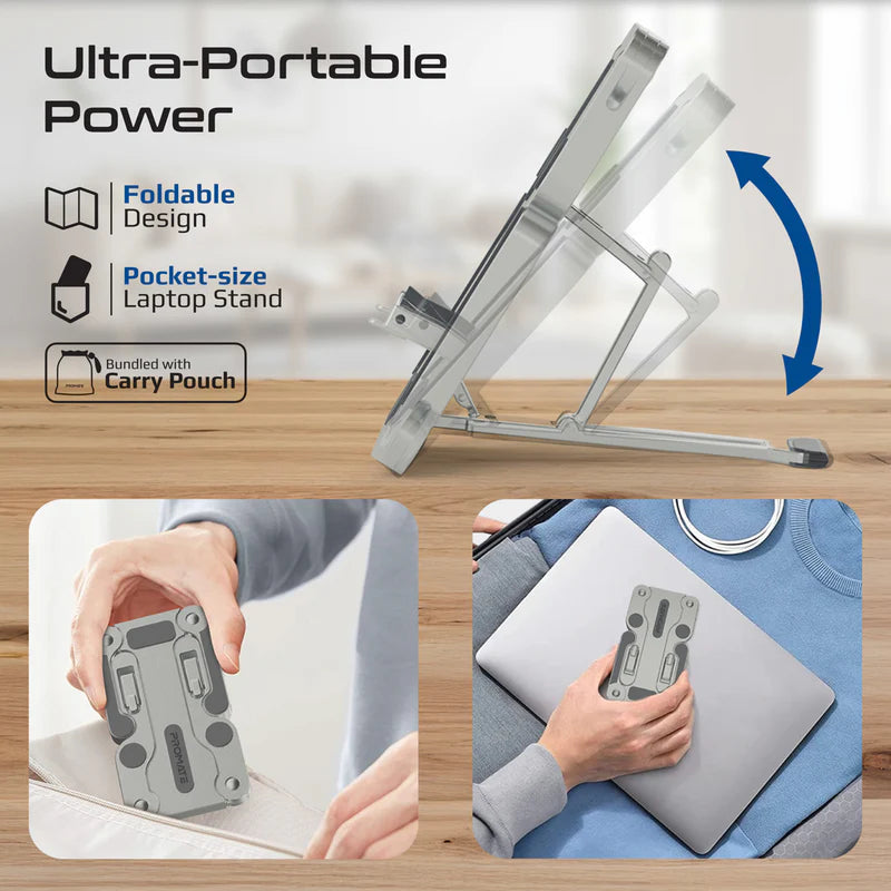 Promate FoldiX Compact Multi-Level Folding Laptop Stand w/ Anti-Slip Design