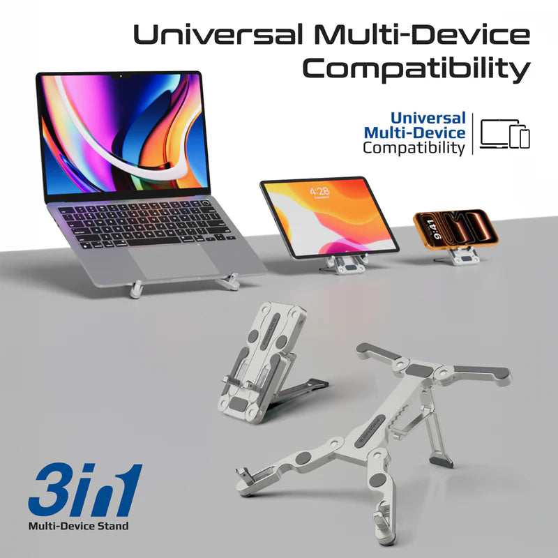 Promate FoldiX Compact Multi-Level Folding Laptop Stand w/ Anti-Slip Design