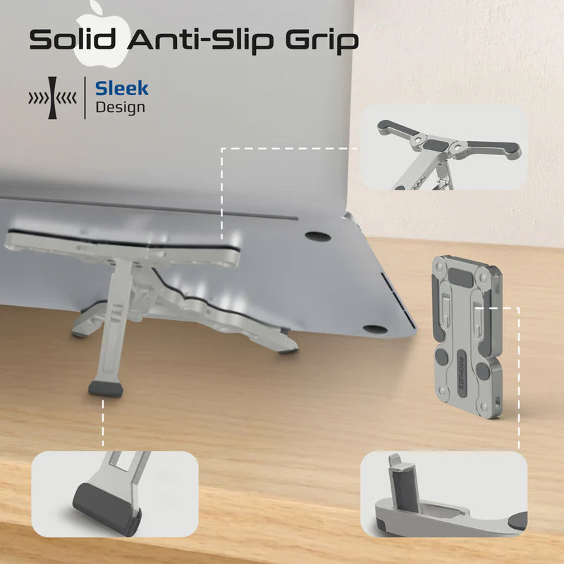 Promate FoldiX Compact Multi-Level Folding Laptop Stand w/ Anti-Slip Design
