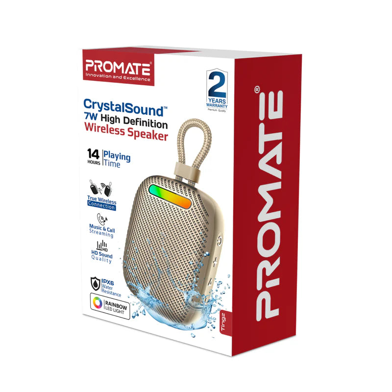 Promate Tingz CrystalSound™ 7W High-Definition Wireless Speaker