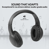 Promate LaBoca Wireless Headphones with Deep Bass & Comfort - Black