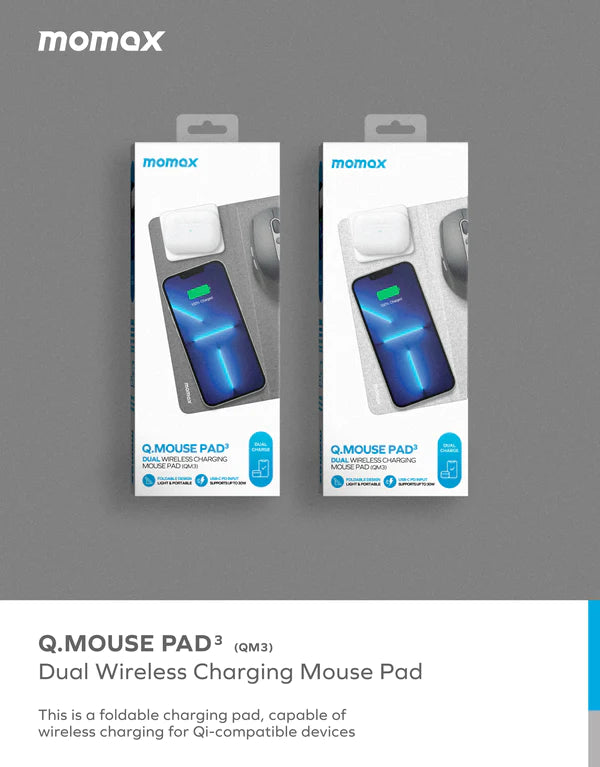 Momax Q.Mouse Pad 3 2-in-1 Wireless Charging Mouse Pad (20W)