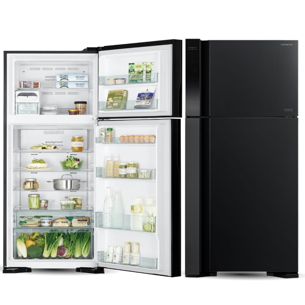 Hitachi 510L Black 2 Door Refrigerator