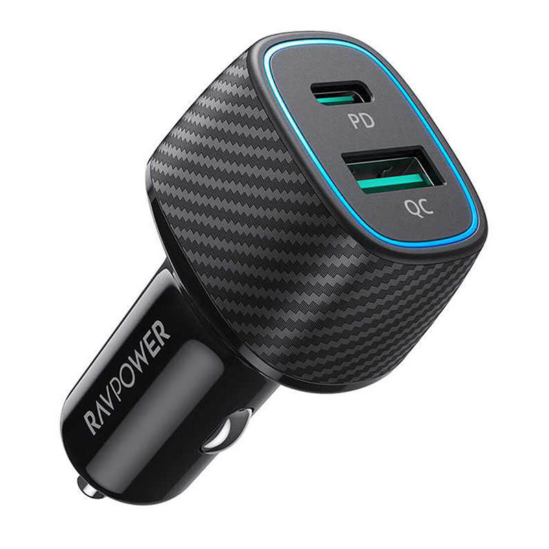 RAVPower PD Pioneer 48W 2-Port USB Car Charger - Black