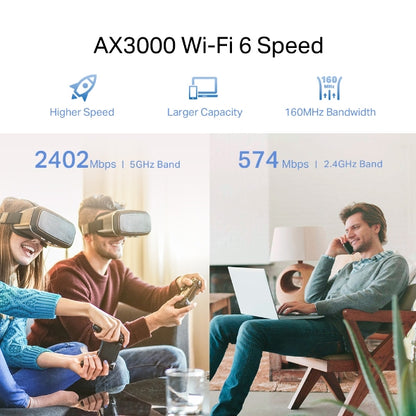 موسع نطاق شبكة واي فاي 6 من تي بي لينك AX3000 - أبيض