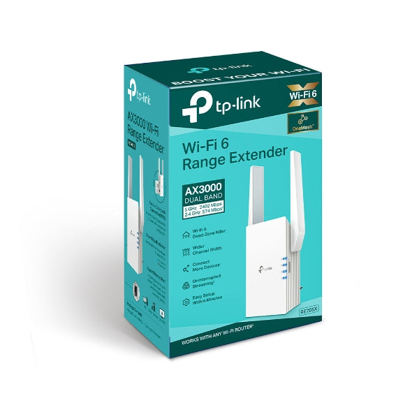 TP-Link AX3000 Mesh WiFi 6 Range Extender - White