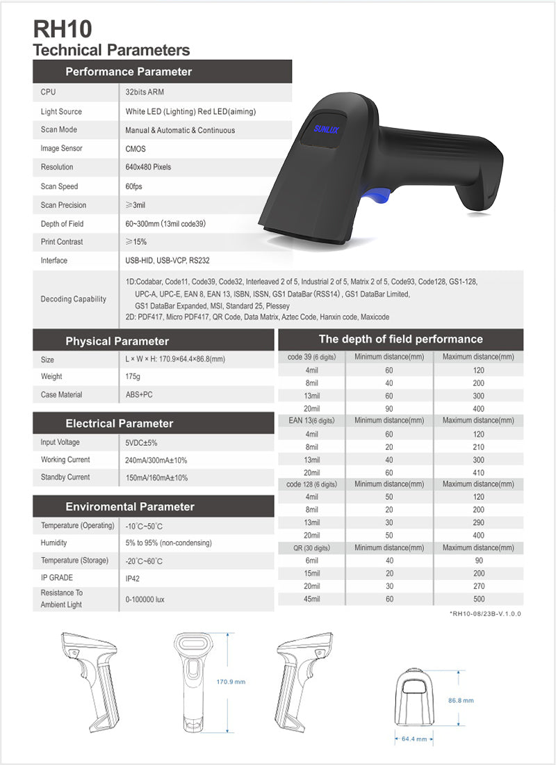 SUNLUX Wired 2D Barcode Scanner – Fast & Accurate Scanning SUNLUX Wired 2D Barcode Scanner – Fast & Accurate Scanning