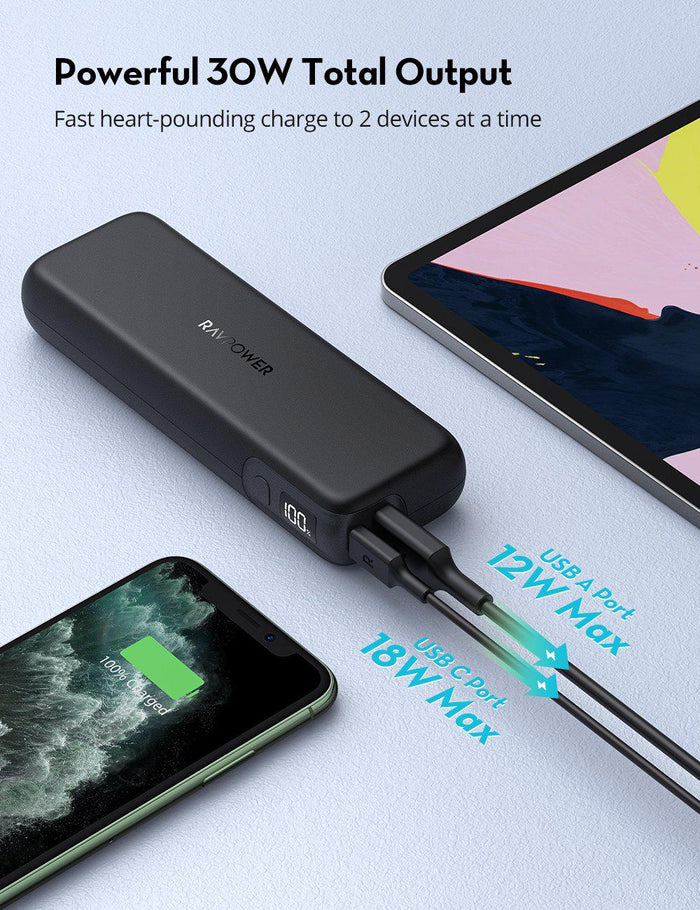 RAVPower PD Pioneer 15000mAh 18W Portable Charger USB C Power Bank