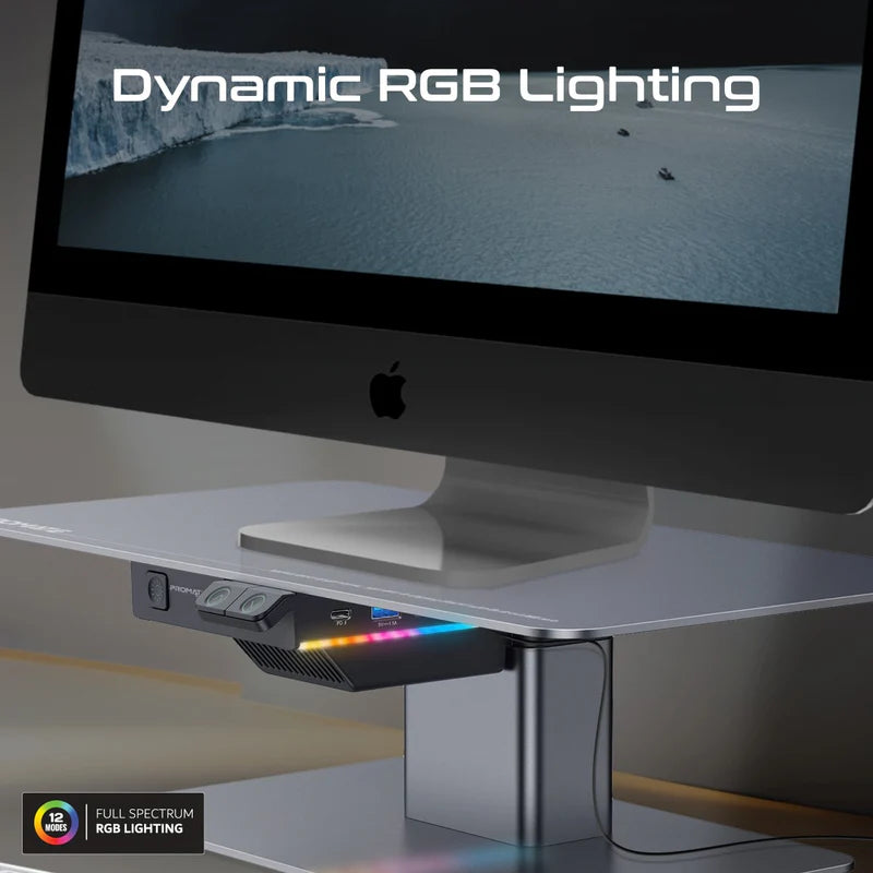 حامل Promate Raizer كهربائي للمونيتور واللابتوب مع USB Hub