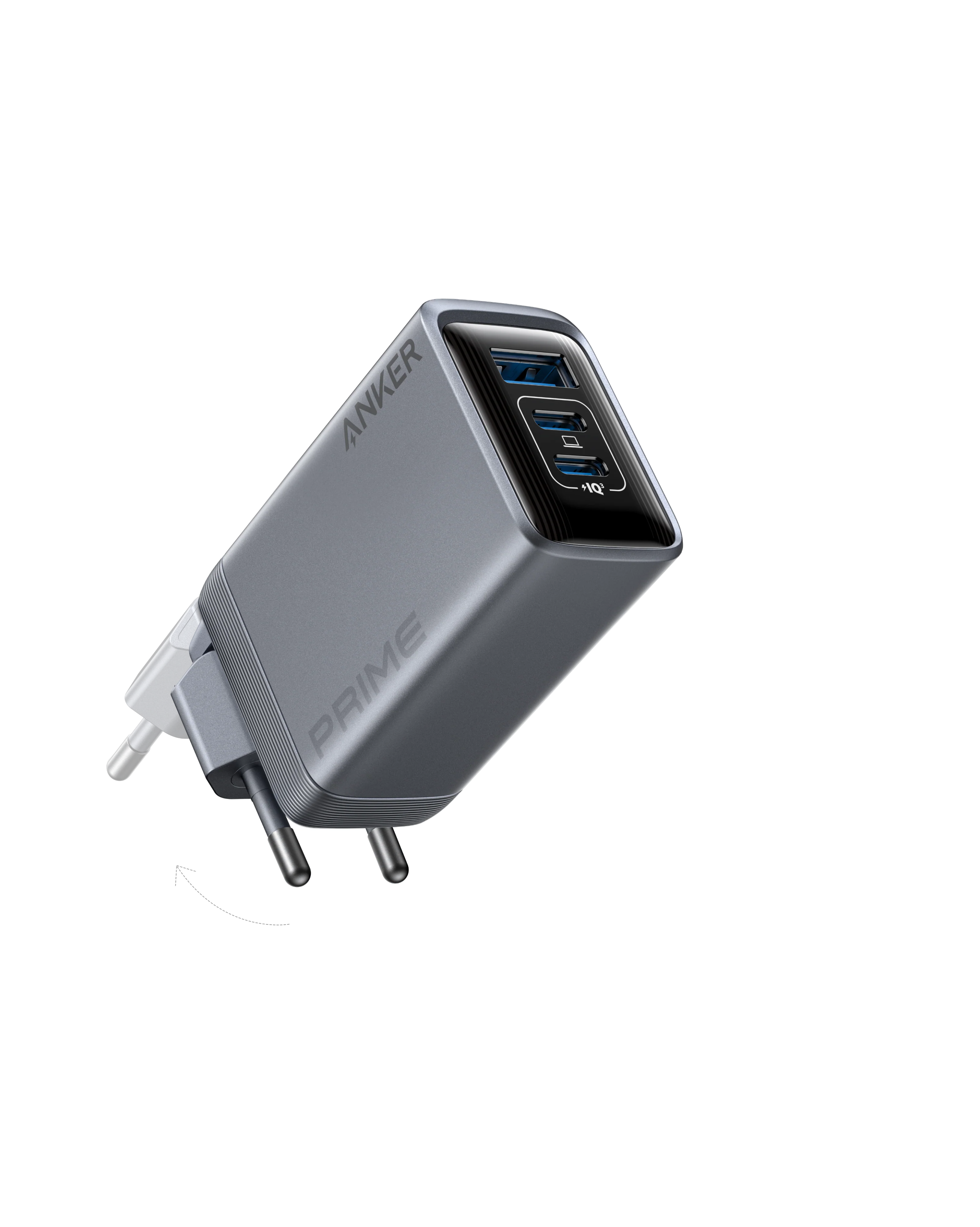 شاحن Anker Prime 100 واط GaN – 3 منافذ شحن سريع