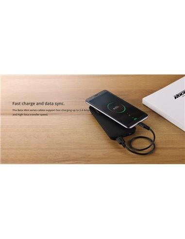 RockRose Beta AC Mini 2.4A 30CM Type C Cable - Black RockRose Beta AC Mini 2.4A 30CM Type C Cable - Black