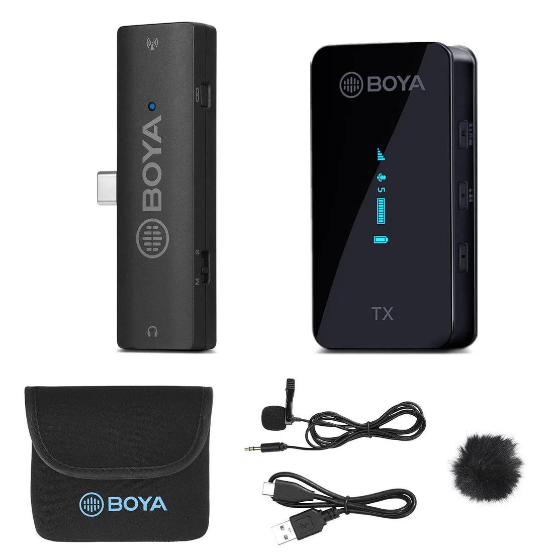 BOYA BY-XM6-S5 Dual Wireless Mic System – Type-C Receiver BOYA BY-XM6-S5 Dual Wireless Mic System – Type-C Receiver