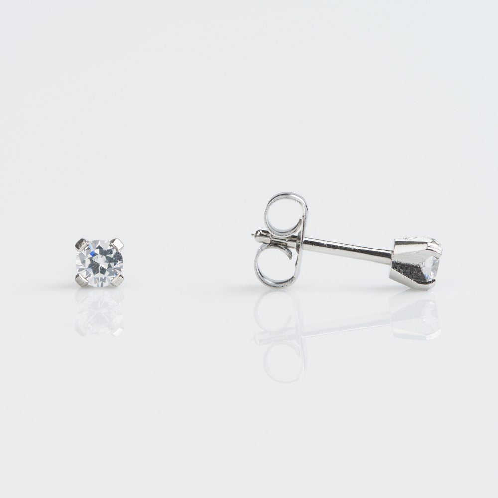 STUDEX S/S Tiffany 3mm CZ Earrings – PR-741W-S