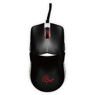 ماوس Ducky Black &amp; White Feather، 16000 نقطة في البوصة ARGB متماثل 65 جرامًا مع مفاتيح Omron 60M Micro ومستشعر بصري PixArt