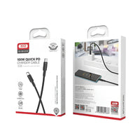 كابل XO شحن سريع 100W Type-C × Type-C – 1.5 متر أسود
