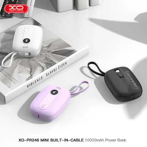 XO Mini Power Bank – Built-in Cable, Multi-Color, Compact XO Mini Power Bank – Built-in Cable, Multi-Color, Compact